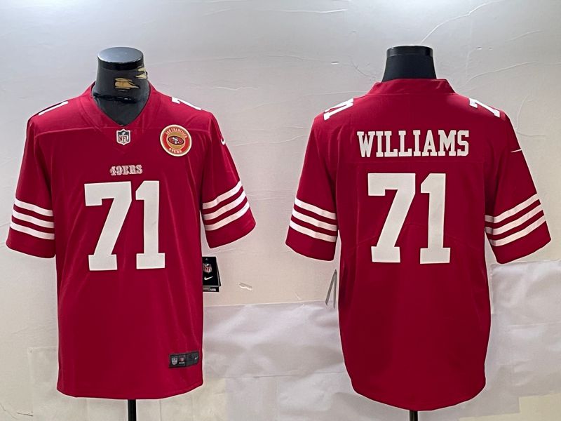 Men San Francisco 49ers #71 Williams Red Second generation 2024 Nike Limited NFL Jersey->indianapolis colts->NFL Jersey